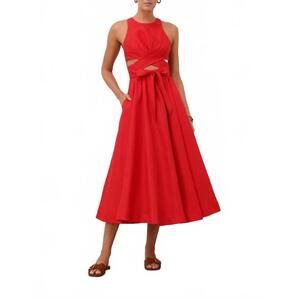 NEW ZIMMERMANN patience midi dress in dark red